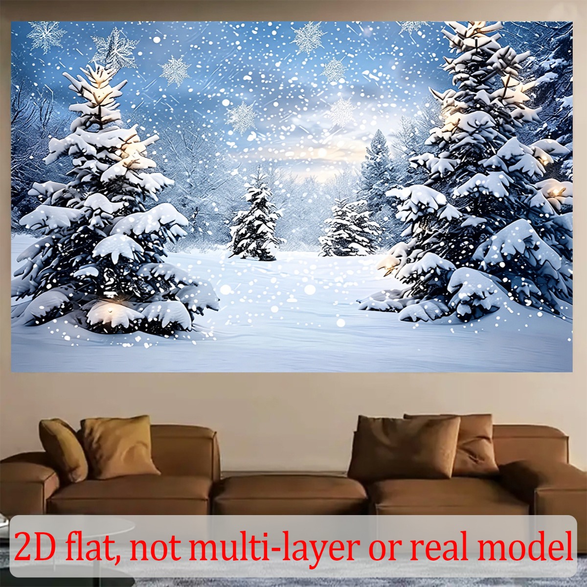 Polyester Fabric Backdrop with Winter Snow Theme for Celebrations